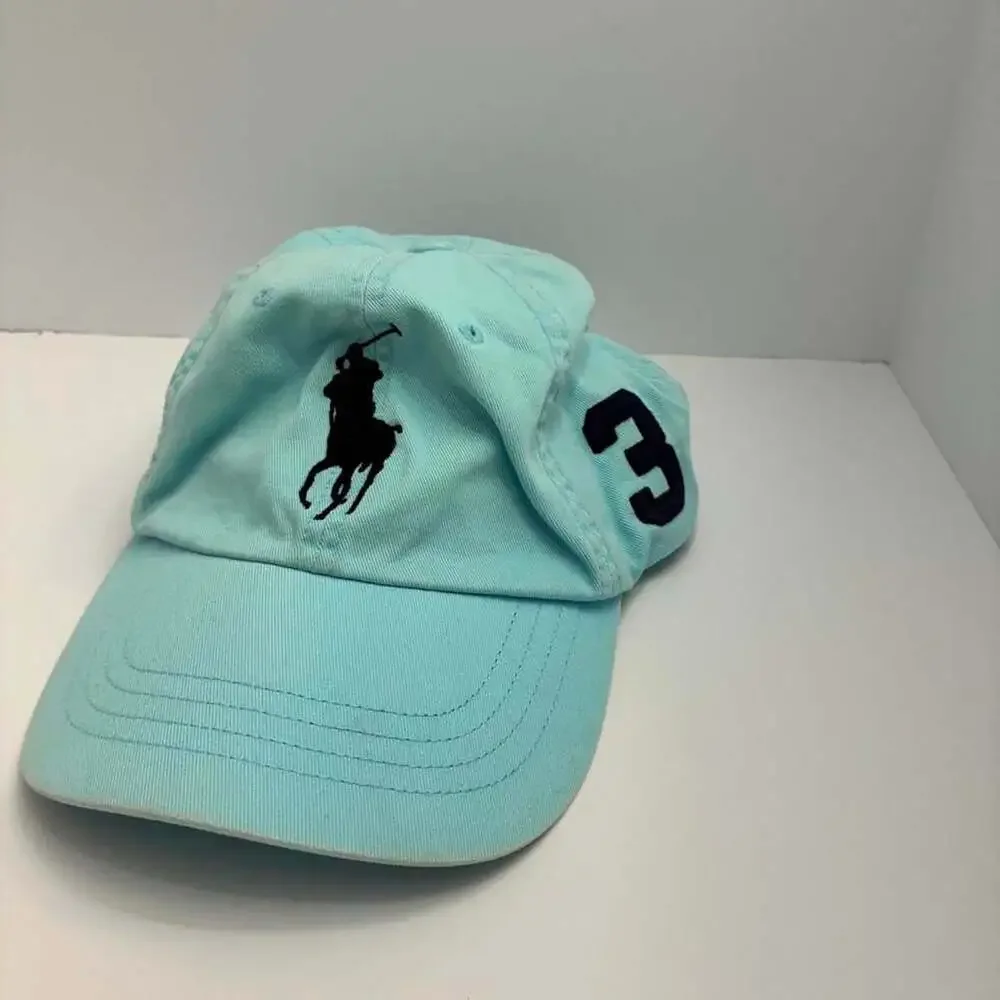 Polo Ralph Lauren Big Pony #3 Adjustable Strapback Hat Light Blue